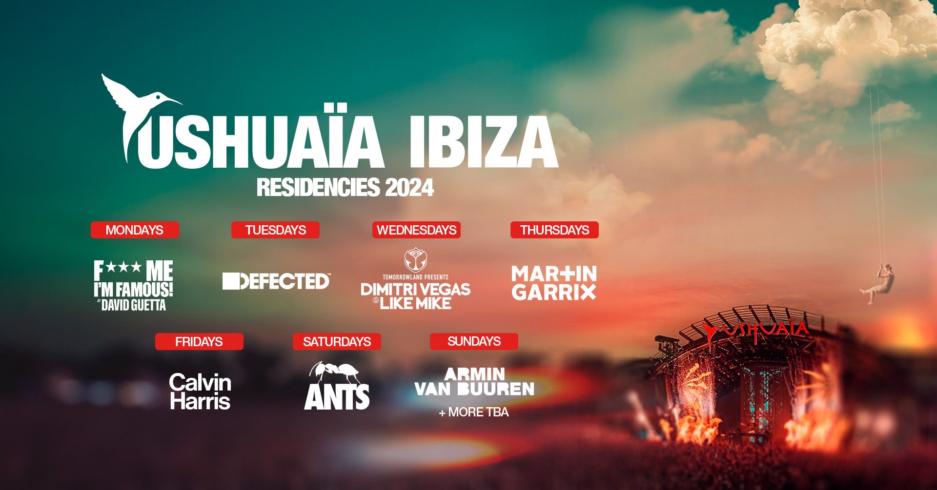Ushuaïa Ibiza comienza a desvelar sus residencias de 2024