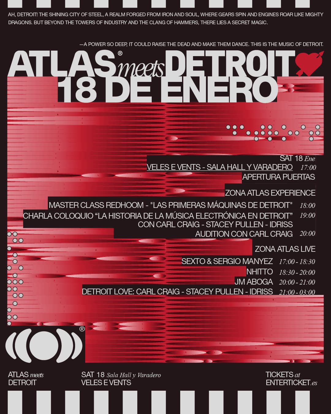 Atlas meets Detroit - Valencia - 18 enero - programa