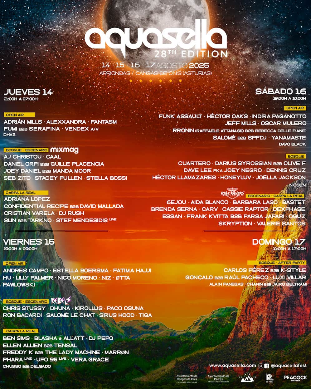 Aquasella Festival 2025 - cartel completo por días