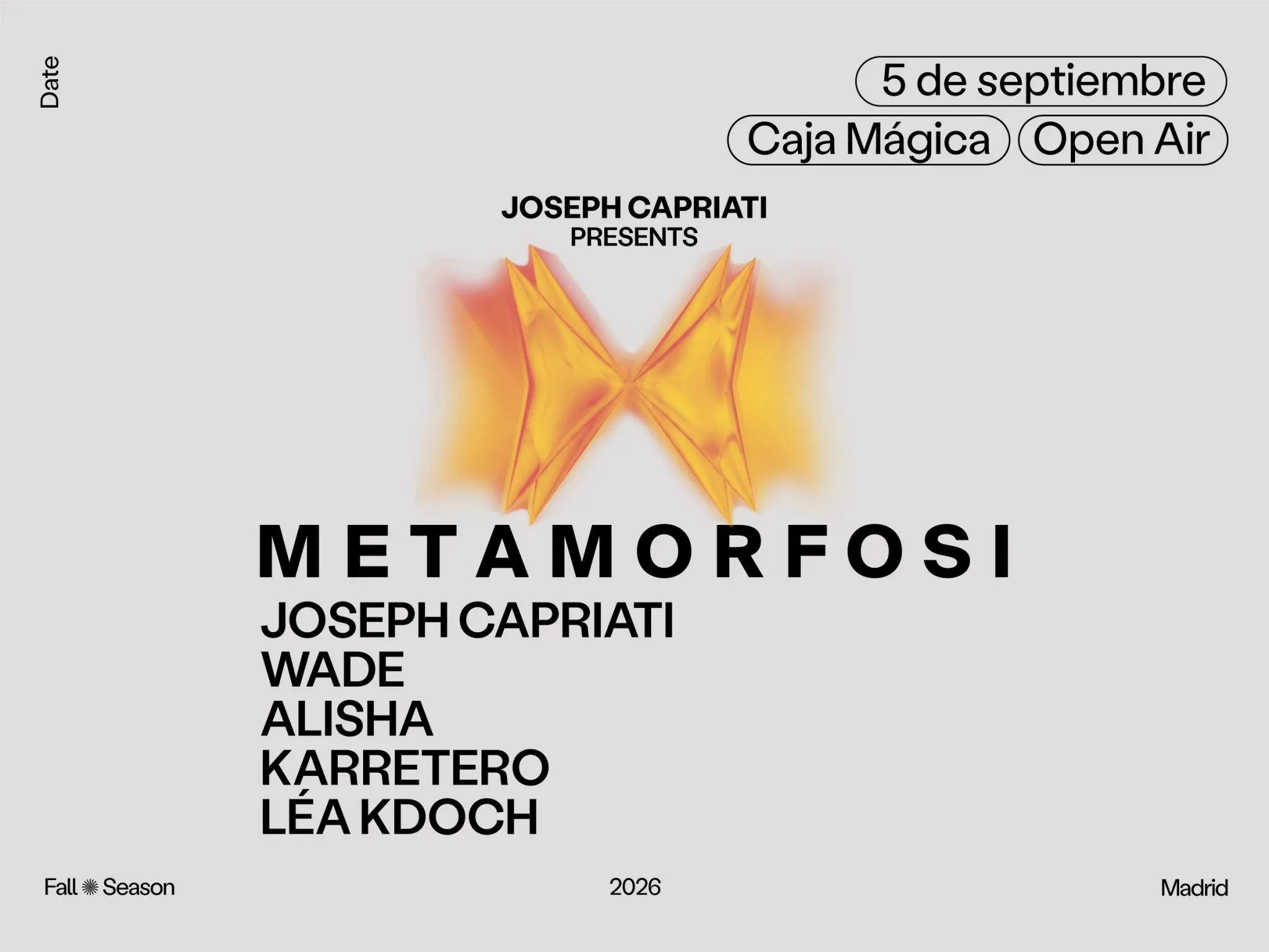 Brunch Electronik Madrid - Fall Season - Metamorfosi