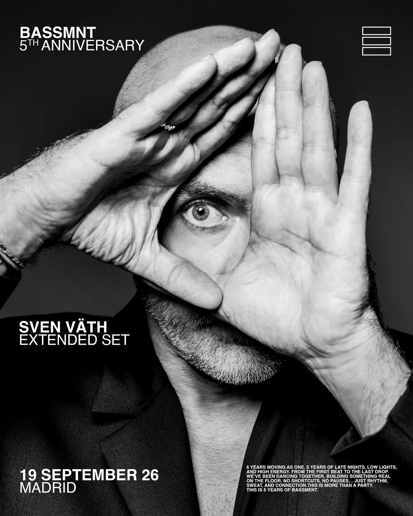 BSSMNT Club - septiembre 2026 - 5º aniversario - Sven Väth