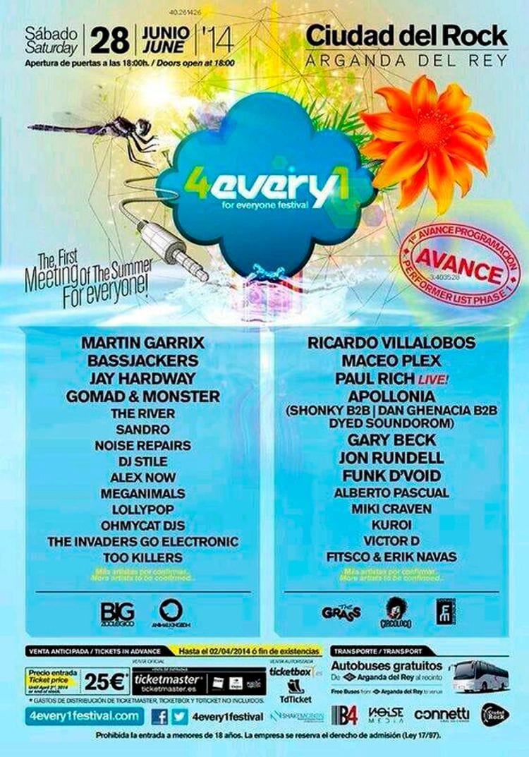 Primeros artistas para 4every1 Festival