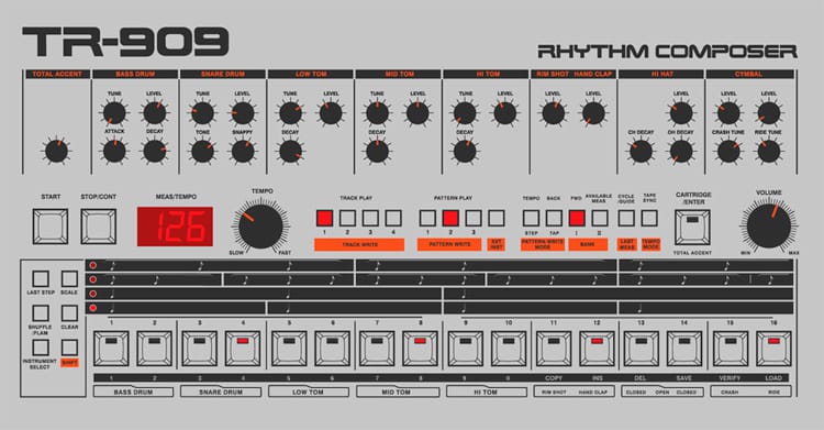 Disfruta de las Roland TR-909 y TR-808... online