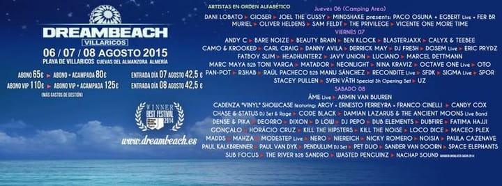 Dreambeach Villaricos completa un line up excepcional