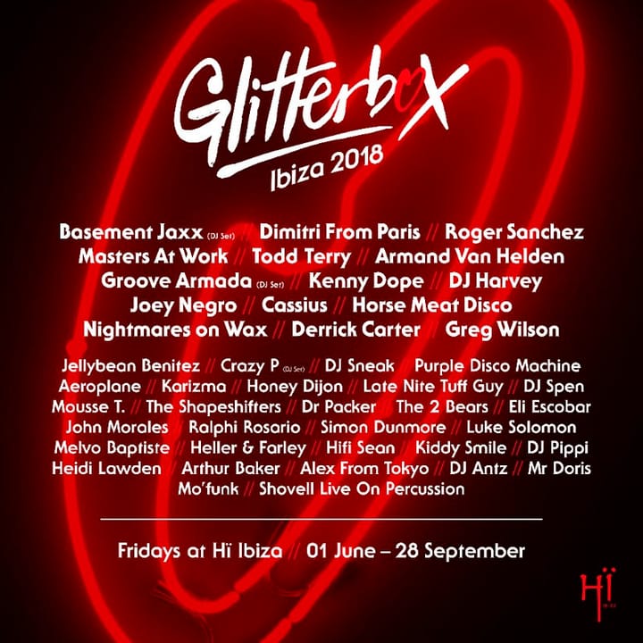 Glitterbox vuelve a Hï Ibiza con el mejor house y disco