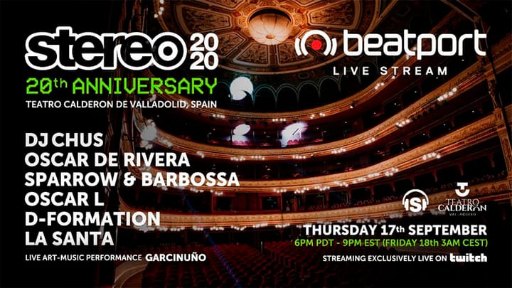 Beatport Live Stream para celebrar el 20 Aniversario de Stereo Productions